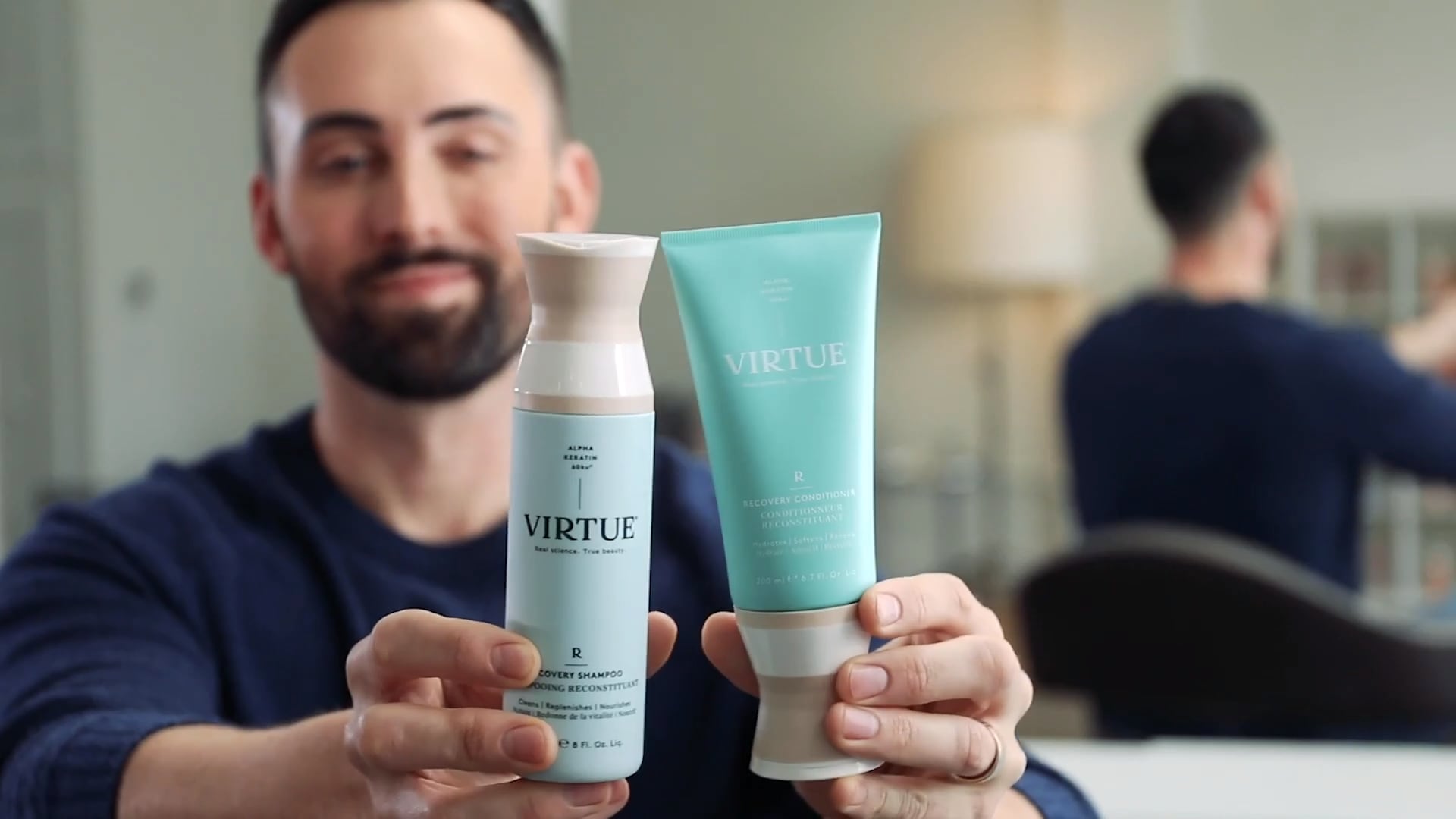Virtue Recovery Shampoo 60 Ml – Mit Alpha Keratin 60ku Für Geschädigtes Haar, Feuchtigkeitsspendend & Reparierend